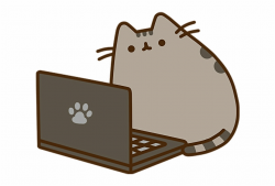 Computer Pusheen Laptop Cat - Sticker De Facebook Pusheen ...