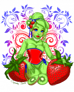 Strawberry Kiwi Slime Girl by artofcarmen on DeviantArt