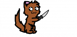 A cat holding a knife by ThatCreativeCat on DeviantArt