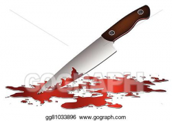 Vector Stock - Realistic bloody knife. Clipart Illustration ...