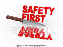 Stock Illustration - 3d knife and text safety first. Clip ...