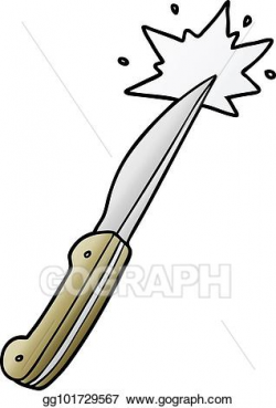 EPS Illustration - Cartoon sharp kitchen knife. Vector ...