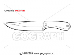 Vector Clipart - Outline knife. Vector Illustration ...