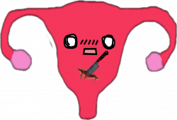 uterus kawaii period cramps pain ouch knife stab die...