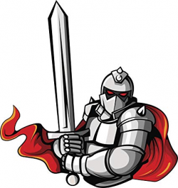 Strong Evil Medieval Knight with Red Cape and Sword Cartoon Vinyl Decal  Sticker (4