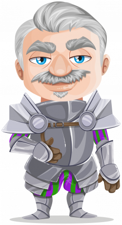 Clipart - Senior knight warrior in armor, without weapons