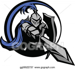 Vector Clipart - Medieval knight with sword and shie. Vector ...