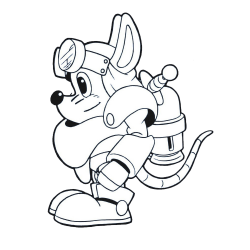 Image - Sparkster (Rocket Knight Adventures Sparkster Side View ...
