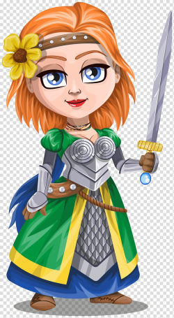 Knight Woman Warrior , cartoon warrior transparent ...