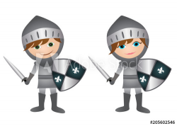 Medieval knights- boy and girl - Buy this stock vector and ...