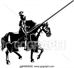 EPS Illustration - Medieval knight on horseback. Vector ...