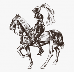 Transparent Horses Medieval - Medieval Knight Drawing Png ...