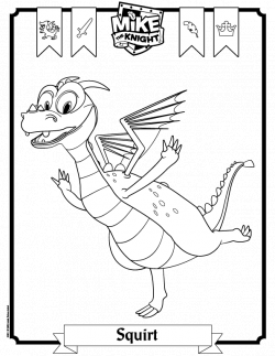 Mike the Knight Squirt the dragon b line drawing | 4th bday ...