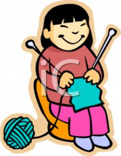 Knitting Girl Clipart