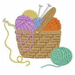 Basket Of Yarn Embroidery Design | KNITTING, etc / 