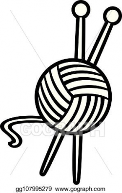 Vector Clipart - Yarn ball and knitting needles. Vector ...