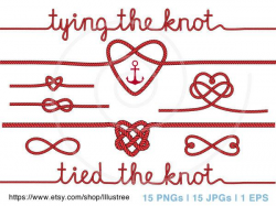 Tying The Knot, Wedding Invitation, Rope Heart Clip Art ...