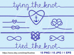 Tying the knot, wedding invitation, nautical clip art, rope ...
