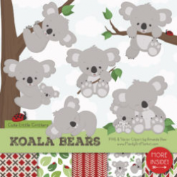 Cute Koala Clipart and Patterns