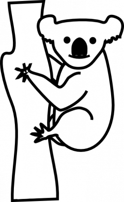 Koala black and white clipart - WikiClipArt