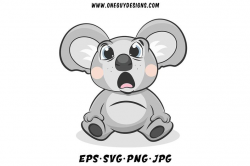 Cartoon Koala Clipart, Vector svg files. Cute PNG clip art.