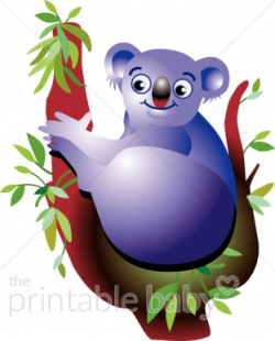 Purple Koala Clipart | Jungle Baby Clipart