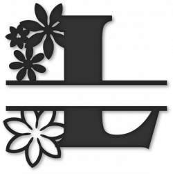 Flower Split Monogram L | SnapDragon Snippets