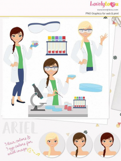 Lab technician woman character clipart medical laboratory ...