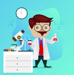 Science background lab tools male scientist icons Free ...