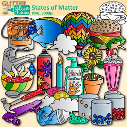 States of Matter Clip Art: Solids, Liquids, and Gases ...