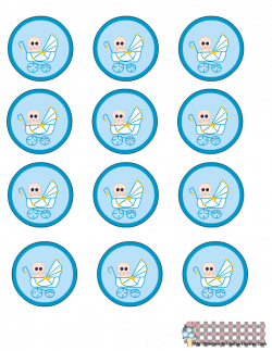 free printable blue baby shower round labels | PARTY | Pinterest ...