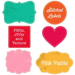 Freebie - Bright Vintage Stiched Labels Clipart and Vectors ...