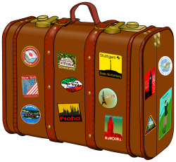 OnlineLabels Clip Art - Suitcase With Stickers