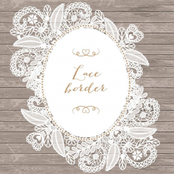 Lace border rustic, Wedding invitation border, frame, lace clipart, white  lace wedding invitation, shabby chic clipart, vintage lace