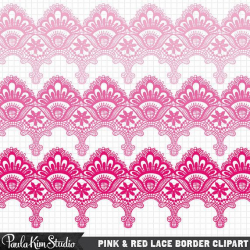 Red lace clip art pink lace clipart lace clipart by ...
