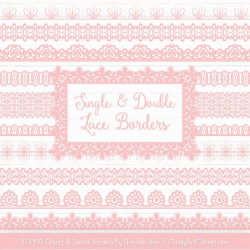 Soft Pink Lace Borders Clipart & Vectors - Soft Pink Lace Borders, Soft  Pink Vector Lace Borders