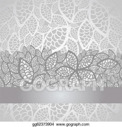 Vector Illustration - Luxury silver leaves lace cover. EPS ...