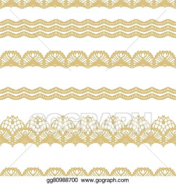 Vector Stock - White and gold lace seamless stripes pattern ...