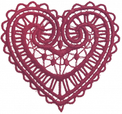 Graphic Vector Collection: Ruby Red Lace Heart Ornaments