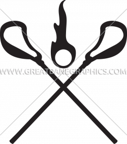 Flaming Lacrosse Stick & Ball | Production Ready Artwork for T-Shirt ...