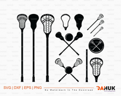 Lacrosse Stick svg, Ball Equipment Field Sports, Game Outfit Uniform,  Silhouette, eps, dxf, clipart, svg files, png, cricut,cut file