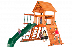 Sequoia Fort Climbing Frame With Slide, Rope Ladder and Rock Wall
