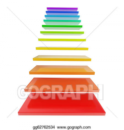 Clipart - Staircase ladder made of rainbow colored steps ...