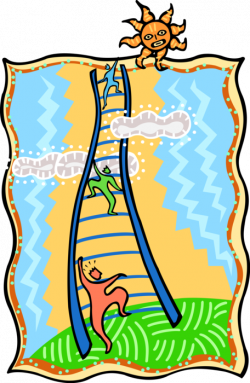 Climbing Corporate Ladder - Vector Image