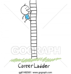 Clip Art Vector - Man climbing the career ladder ...