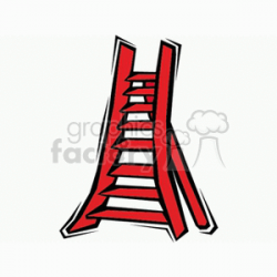 Red A-frame eight step ladder clipart. Royalty-free clipart # 128568