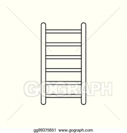 Vector Art - Black and white ladder icon. Clipart Drawing ...