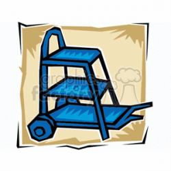 Small blue rolling ladder on wheels clipart. Royalty-free clipart # 128712