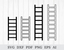 Ladder SVG, Ladder Vector, Ladder Clipart cutting file, svg cutting file,  cricut & silhouette, vinyl, dxf, ai, pdf, png, eps