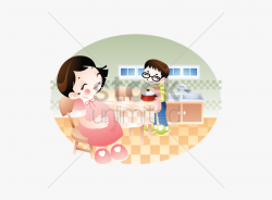 Pin Woman Cooking Clipart - Husband Cooking For Pregnant ...